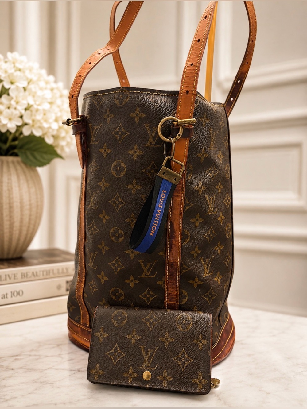 ✨ Authentic Vintage Louis Vuitton Bucket Bag + Matching Wallet + BONUS Upcycled